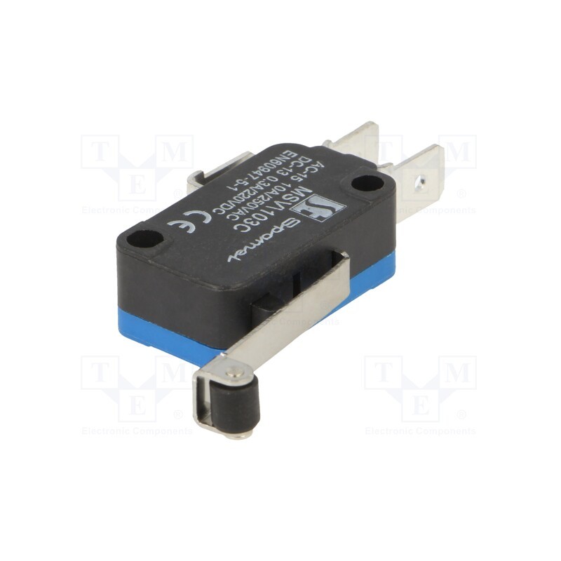 1 pcs x SPAMEL - MSV\103C - Microswitch SNAP ACTION, 10A/250VAC, 0.3A/220VDC, SPDT, ON-(ON)