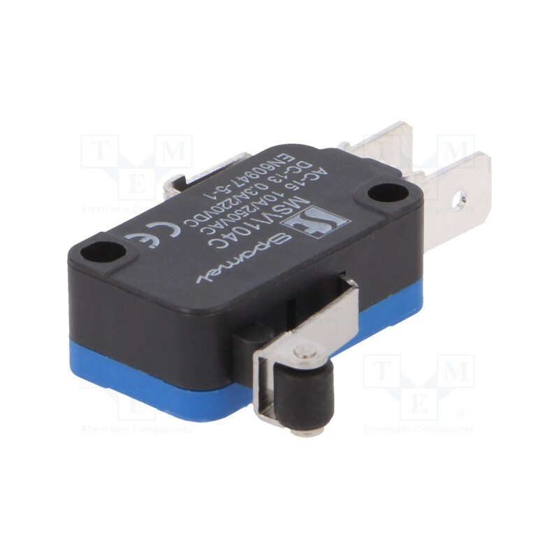 1 pcs x SPAMEL - MSV\104C - Microswitch SNAP ACTION, 10A/250VAC, 0.3A/220VDC, SPDT, ON-(ON)