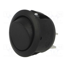 1 pcs x BULGIN - R13208FBB - ROCKER, SPST, Pos: 2, (ON)-OFF, 6A/250VAC, black, none, Body: black
