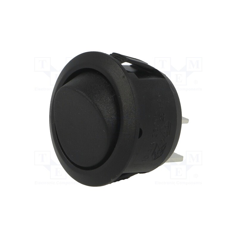 1 pcs x BULGIN - R13208FBB - ROCKER, SPST, Pos: 2, (ON)-OFF, 6A/250VAC, black, none, Body: black