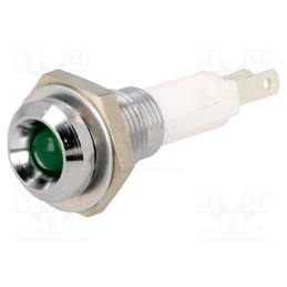 1 pcs x MENTOR - 2658.8081 - Indicator: LED, recessed, green, Ø9mm, for PCB, brass, ØLED: 5mm