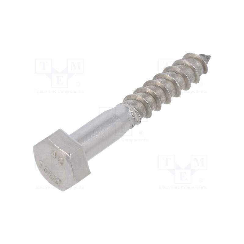 100 pcs x BOSSARD - 1266616 - Screw, for wood, 8x50, Head: hexagonal, none, 13mm, DIN 571, BN 704