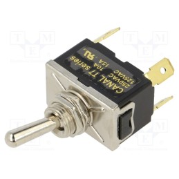 1 pcs x CANAL ELECTRONIC - T7A21A3B2H5R - Switch: toggle, Pos: 2, DPST, OFF-ON, 10A/250VAC, Toggle: round, T7