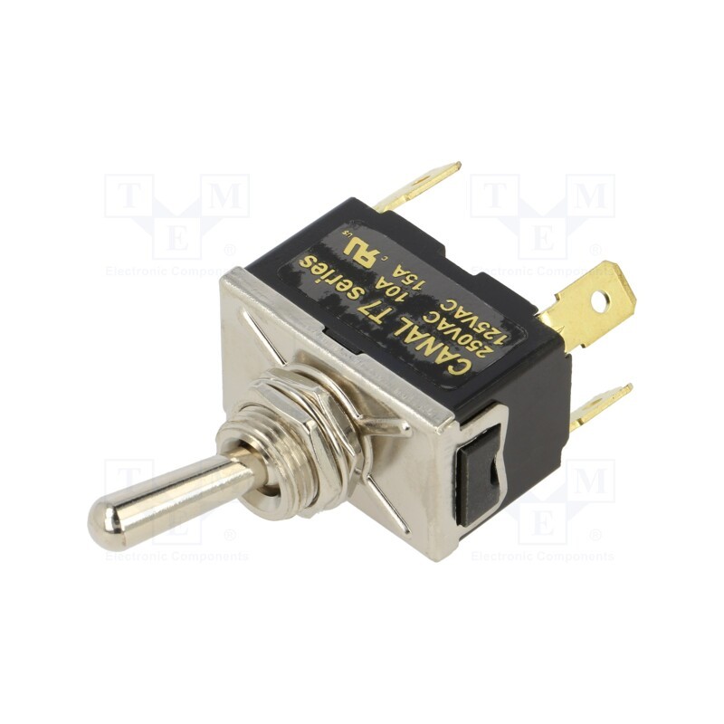 1 pcs x CANAL ELECTRONIC - T7A21A3B2H5R - Switch: toggle, Pos: 2, DPST, OFF-ON, 10A/250VAC, Toggle: round, T7