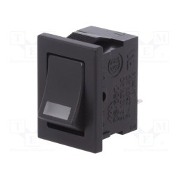 1 pcs x MIYAMA - DS-850K-S-LY-K - ROCKER, SPST, Pos: 2, ON-OFF, 3A/250VAC, black, LED, Rcont max: 20mΩ