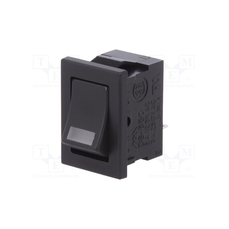 1 pcs x MIYAMA - DS-850K-S-LY-K - ROCKER, SPST, Pos: 2, ON-OFF, 3A/250VAC, black, LED, Rcont max: 20mΩ