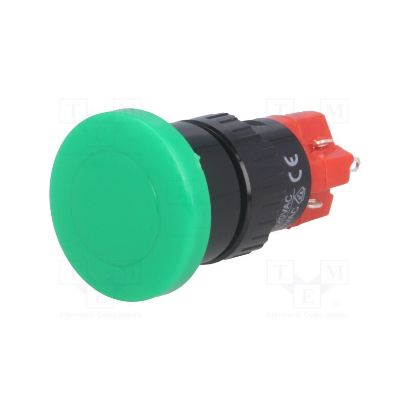 1 pcs x ONPOW - LAS1M-11Z/G/12V - Switch: push-button, Pos: 2, SPDT, 3A/250VAC, 2A/24VDC, ON-ON, IP40