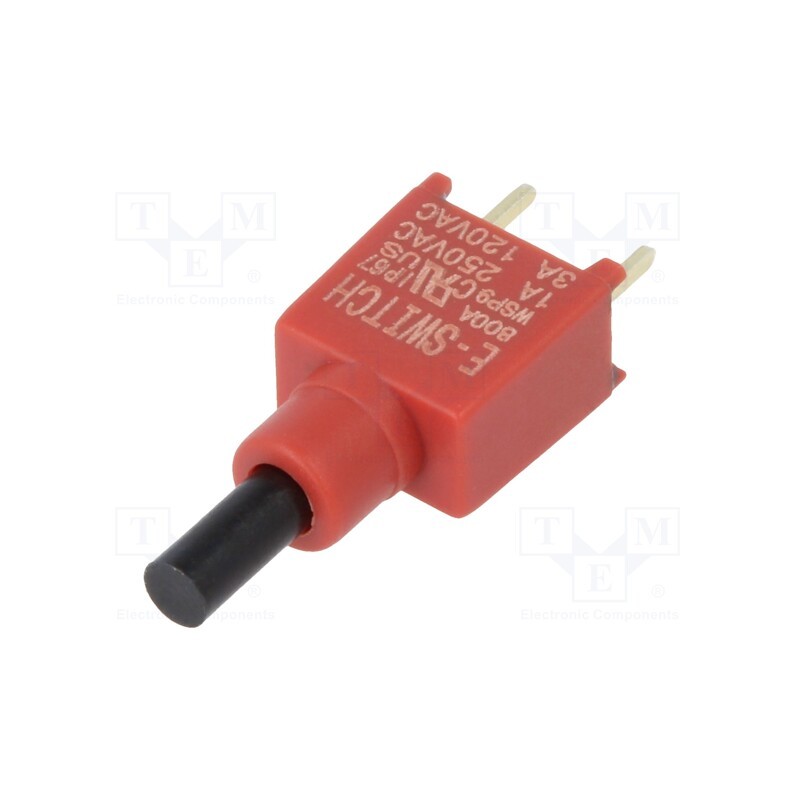 1 pcs x E-SWITCH - 800AWSP9M2QE - Switch: push-button, Pos: 2, SPST-NO, 1A/250VAC, 3A/28VDC, OFF-(ON)