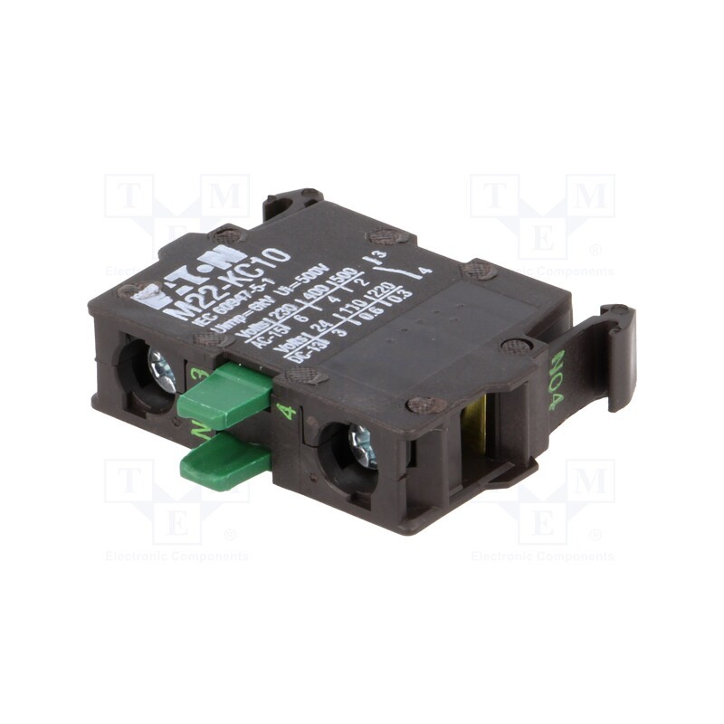 1 pcs x EATON ELECTRIC - M22-KC10 - Contact block, 22mm, RMQ-Titan, -25÷70°C, for back plate
