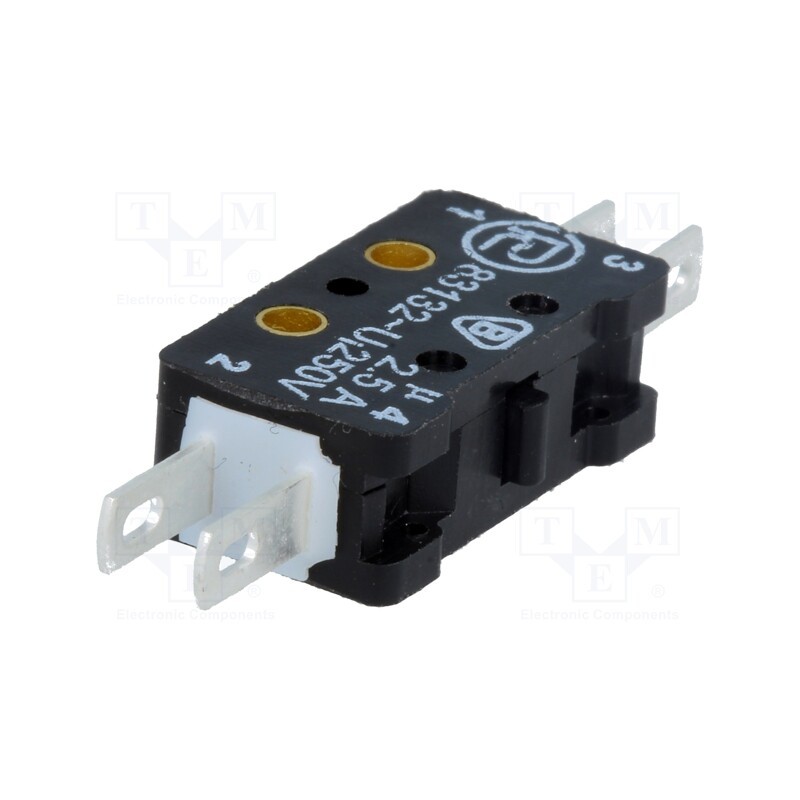 1 pcs x PROMET - 83 132 S - Microswitch SNAP ACTION, 2.5A/250VAC, 0.3A/220VDC, ON-(ON), IP40