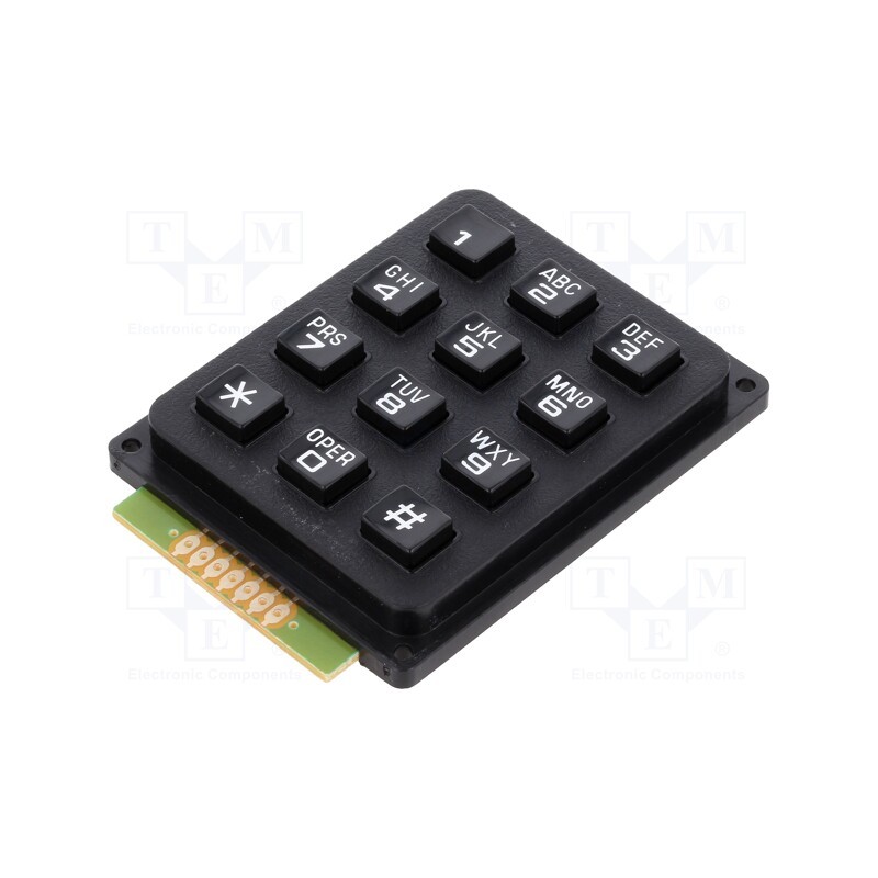 1 pcs x ACCORD - AK-304-A-BBW - Keypad: plastic, No.of butt: 12, none, plastic, 200mΩ, 1N, 20mA