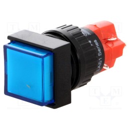 1 pcs x ONPOW - LAS1F-11Z/B/230V-IP40 - Switch: push-button, Pos: 2, SPDT, 3A/250VAC, 2A/24VDC, ON-ON, IP40