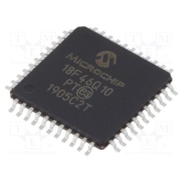 1 pcs x MICROCHIP TECHNOLOGY - PIC18F46Q10-I/PT - IC: PIC microcontroller, 64kB, 64MHz, I2C x2,LIN,SPI x2,UART x2