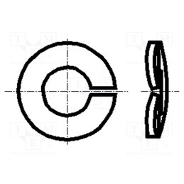 100 pcs x BOSSARD - 1276719 - Washer, spring, M10, D18.1mm, h2.85mm, steel, Plating: zinc