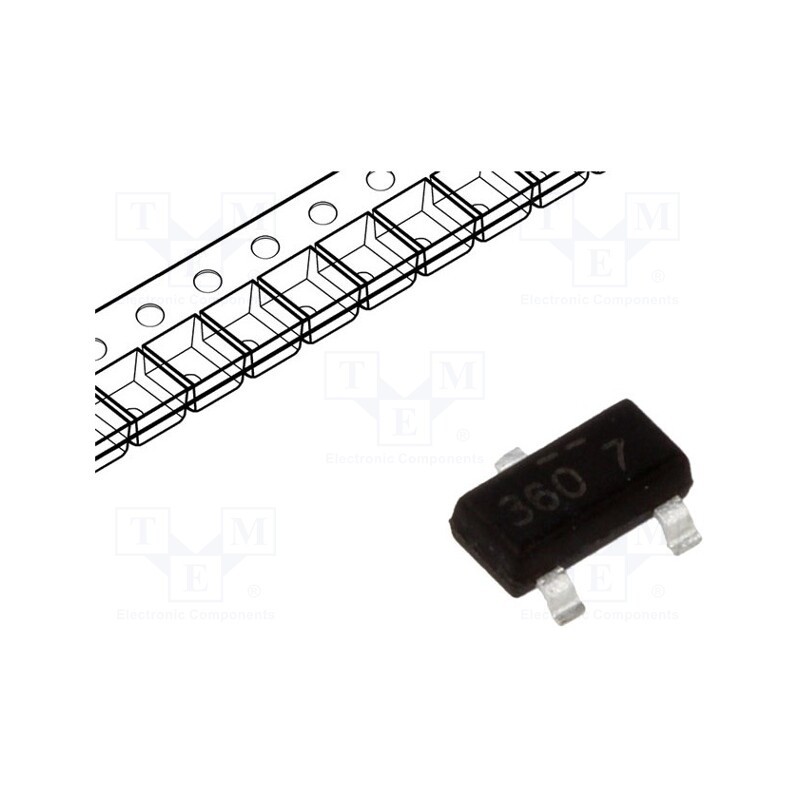5 pcs x ONSEMI - FDN360P - Transistor: P-MOSFET, unipolar, -30V, -2A, 0.5W, SuperSOT-3