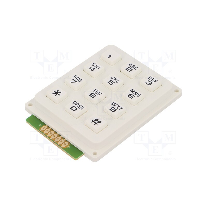 1 pcs x ACCORD - AK-304-A-WWB - Keypad: plastic, No.of butt: 12, none, plastic, 200mΩ, 1N, 20mA