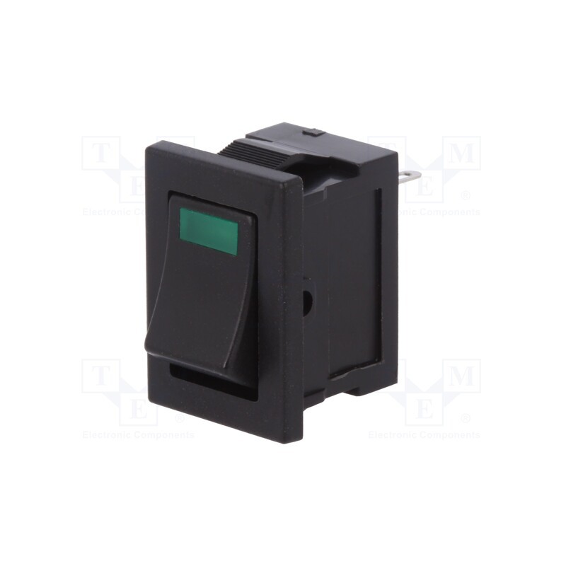 1 pcs x MIYAMA - DS-850K-S-LG-K - ROCKER, SPST, Pos: 2, ON-OFF, 3A/250VAC, black, LED, Rcont max: 20mΩ