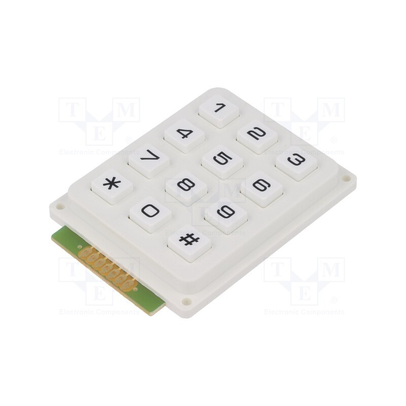 1 pcs x ACCORD - AK-304-N-WWB - Keypad: plastic, No.of butt: 12, none, plastic, 200mΩ, 1N, 20mA