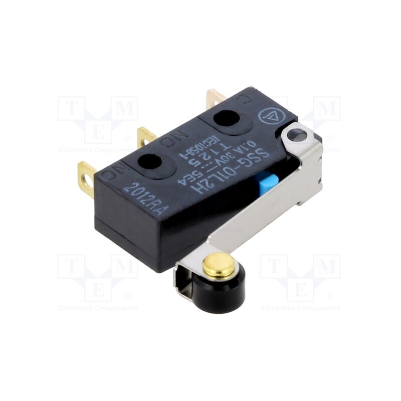 1 pcs x OMRON OCB - SSG01L2H - Microswitch SNAP ACTION, 0.1A/125VAC, with lever (with roller)
