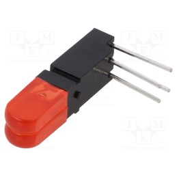 1 pcs x MENTOR - 1802.2231 - LED, in housing, red, No.of diodes: 2, 20mA, Lens: red,diffused