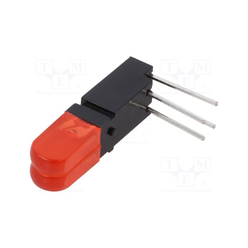 1 pcs x MENTOR - 1802.2231 - LED, in housing, red, No.of diodes: 2, 20mA, Lens: red,diffused
