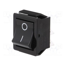 1 pcs x BULGIN - C1350VQGBB602AW - ROCKER, DPST, Pos: 2, ON-OFF, 16A/250VAC, black, none, Body: black