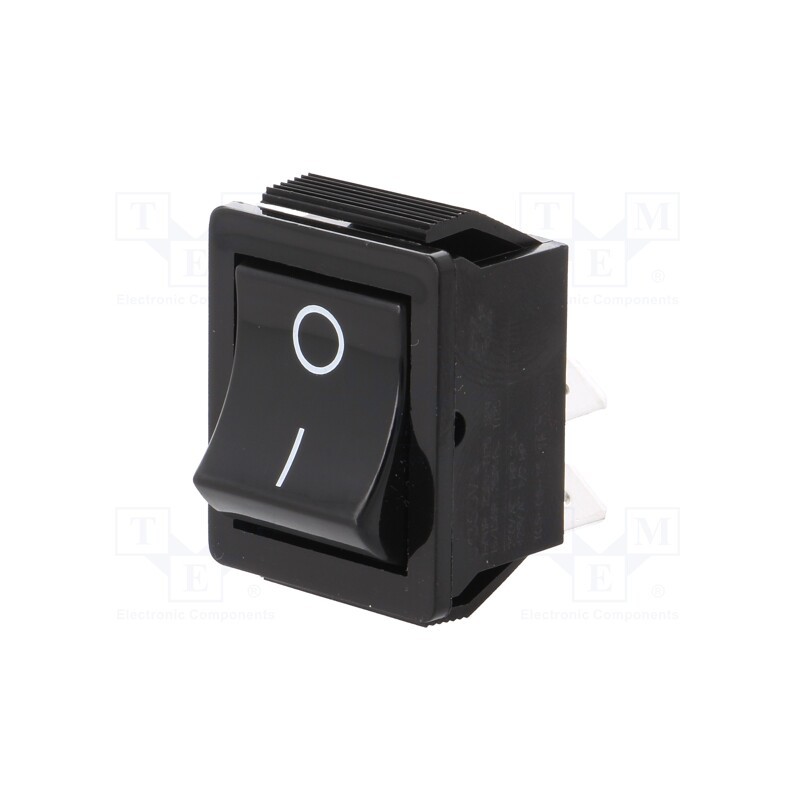 1 pcs x BULGIN - C1350VQGBB602AW - ROCKER, DPST, Pos: 2, ON-OFF, 16A/250VAC, black, none, Body: black