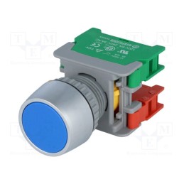 1 pcs x AUSPICIOUS - PBF22-1O/C BL - Switch: push-button, 22mm, Stabl.pos: 1, NC + NO, blue, none, IP65