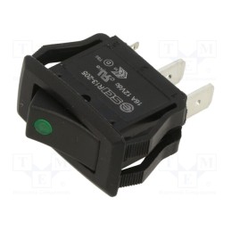1 pcs x SWITCH COMPONENTS - RG2-1A-DC-1-GL - ROCKER, SPST, Pos: 2, ON-OFF, 16A/12VDC, black, LED, Rcont max: 50mΩ