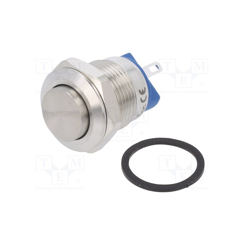 1 pcs x ONPOW - GQ12-AH-10/J/S - Switch: vandal resistant, Pos: 2, SPST-NO, 2A/36VDC, IP65, OFF-(ON)