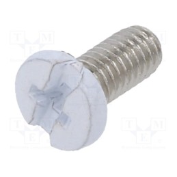 100 pcs x KEYSTONE - 2663075 - Screw, M3x6, 0.5, Head: cheese head, Phillips,slotted, brass, white