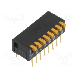 1 pcs x OMRON OCB - A6DR-8100 - Switch: DIP-SWITCH, Poles number: 8, ON-OFF, 0.03A/30VDC, Pos: 2