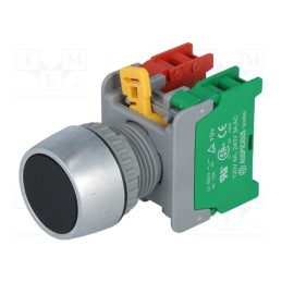 1 pcs x AUSPICIOUS - PBF22-1O/C BK - Switch: push-button, 22mm, Stabl.pos: 1, NC + NO, black, none, IP65