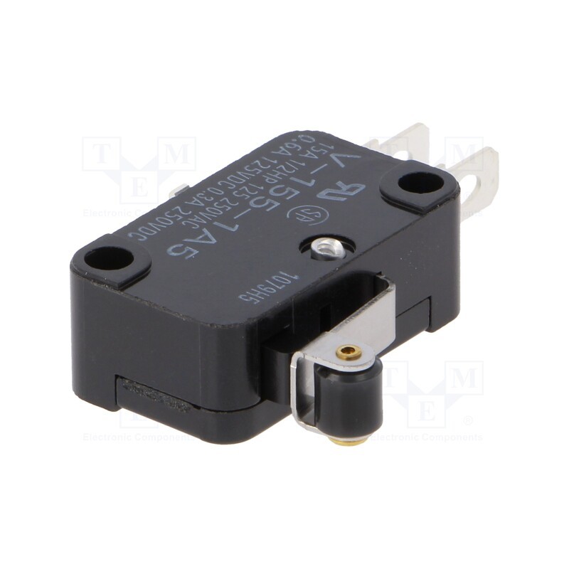 1 pcs x OMRON OCB - V-155-1A5 - Microswitch SNAP ACTION, 15A/250VAC, 0.6A/125VDC, SPDT, ON-(ON)