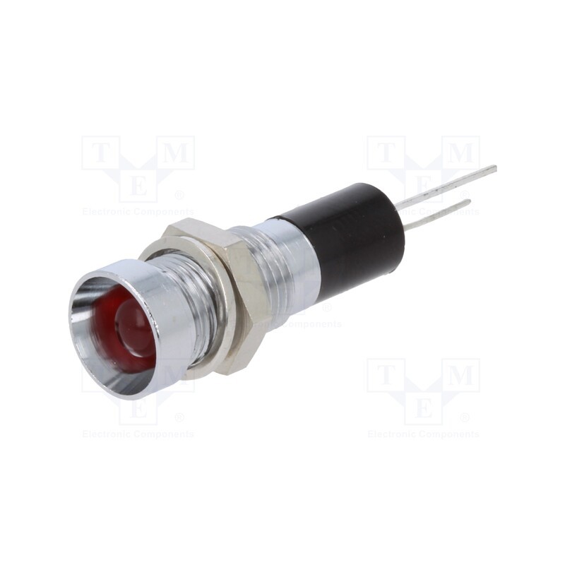 1 pcs x MENTOR - 2692.8321 - Indicator: LED, recessed, red, 24VDC, Ø8mm, for PCB, brass, ØLED: 5mm