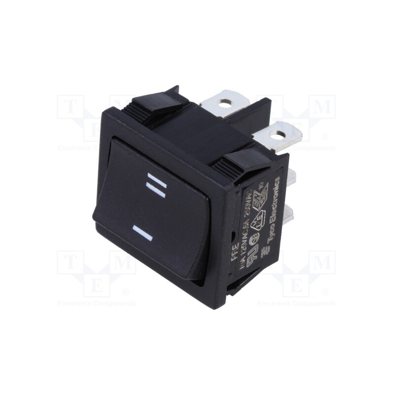 1 pcs x TE Connectivity - 1-1634200-2 - ROCKER, SPDT, Pos: 2, ON-ON, 6A/250VAC, black, Rcont max: 50mΩ, PR