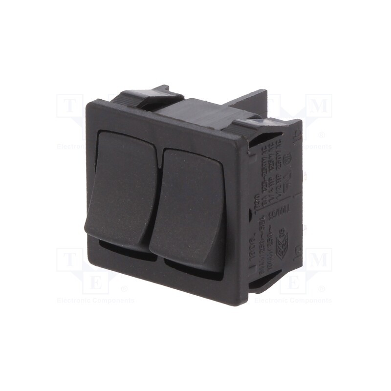 1 pcs x Marquardt - 1806.1102 - ROCKER, SPST-NO x2, Pos: 2, OFF-ON, 10A/250VAC, black, IP40, none