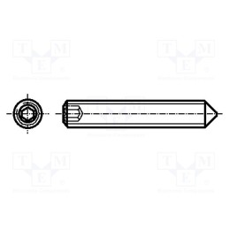 100 pcs x BOSSARD - 1035908 - Screw, M5x12, 0.8, Head: without head, hex key, HEX 2,5mm, steel