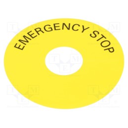 1 pcs x SIEMENS - 3SU1900-0BC31-0DA0 - Warning plate, 22mm, 3SU1.5, -25÷70°C, Ømount.hole: 22mm, Ø: 75mm