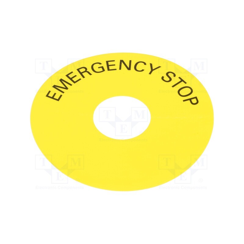 1 pcs x SIEMENS - 3SU1900-0BC31-0DA0 - Warning plate, 22mm, 3SU1.5, -25÷70°C, Ømount.hole: 22mm, Ø: 75mm
