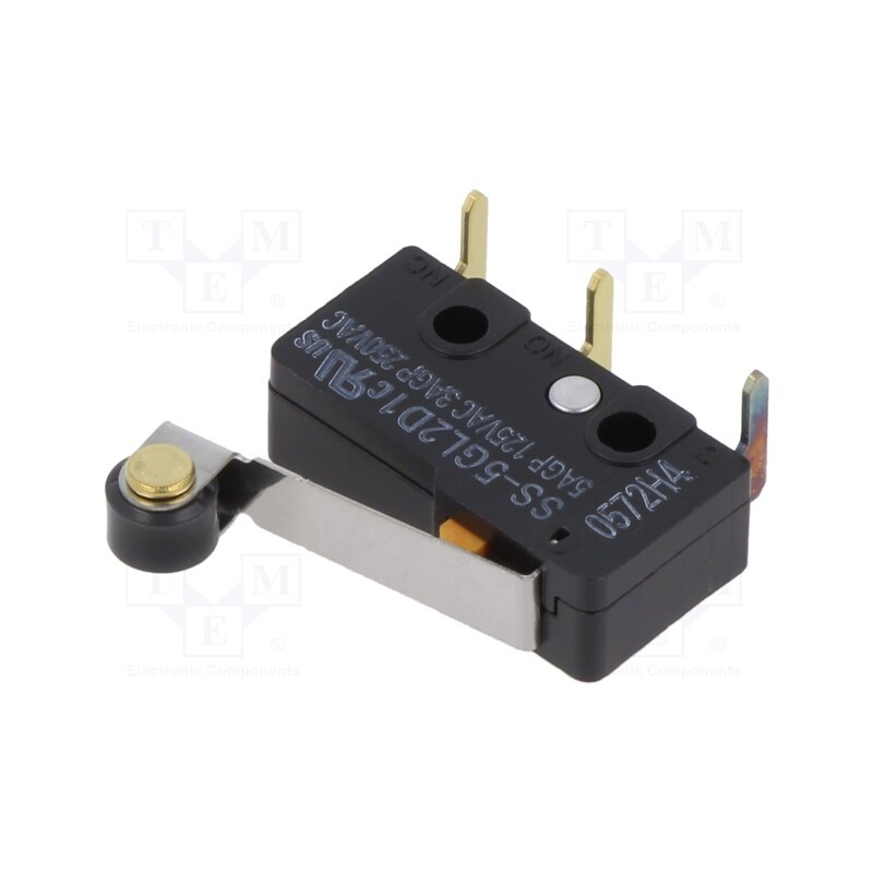 1 pcs x OMRON OCB - SS-5GL2D1 - Microswitch SNAP ACTION, 3A/250VAC, with lever (with roller)