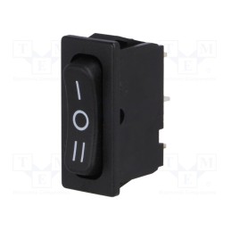 1 pcs x Marquardt - 1838.1509 - ROCKER, SPDT, Pos: 3, ON-OFF-ON, 6A/250VAC, black, IP40, none, 100mΩ
