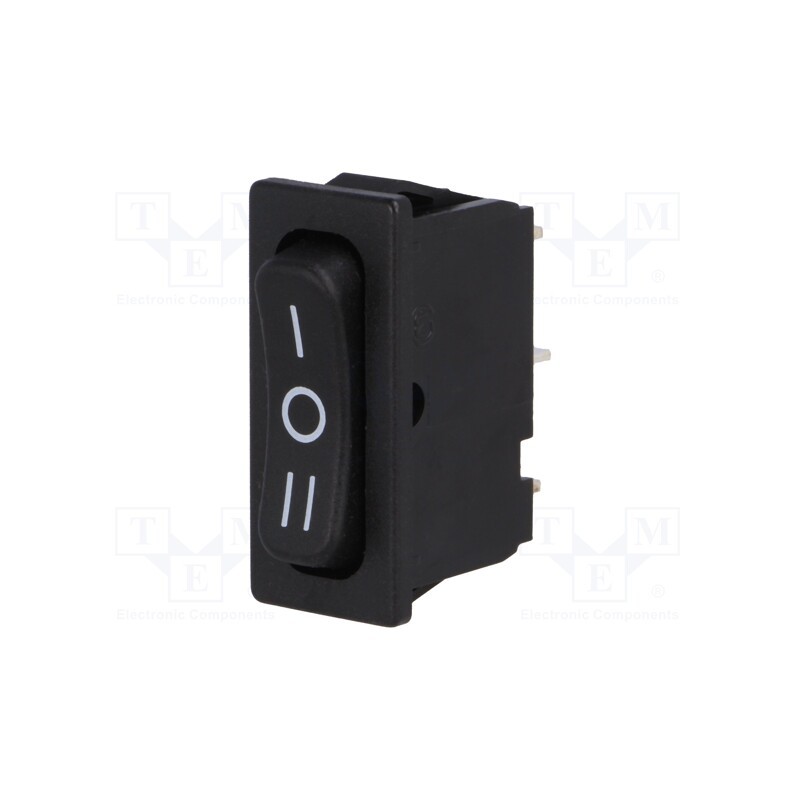1 pcs x Marquardt - 1838.1509 - ROCKER, SPDT, Pos: 3, ON-OFF-ON, 6A/250VAC, black, IP40, none, 100mΩ