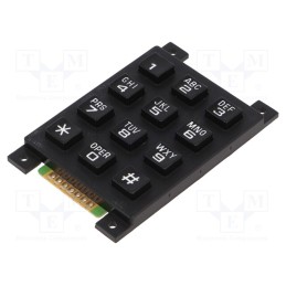 1 pcs x ACCORD - AK-804-A-BBW - Keypad: plastic, No.of butt: 12, none, plastic, 200mΩ, 1.2N, 20mA