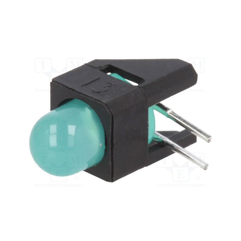 1 pcs x BROADCOM (AVAGO) - HLMP-4740-A00B2 - LED, in housing, green, 5mm, No.of diodes: 1, 2mA, 50°, 1.9÷2.2V