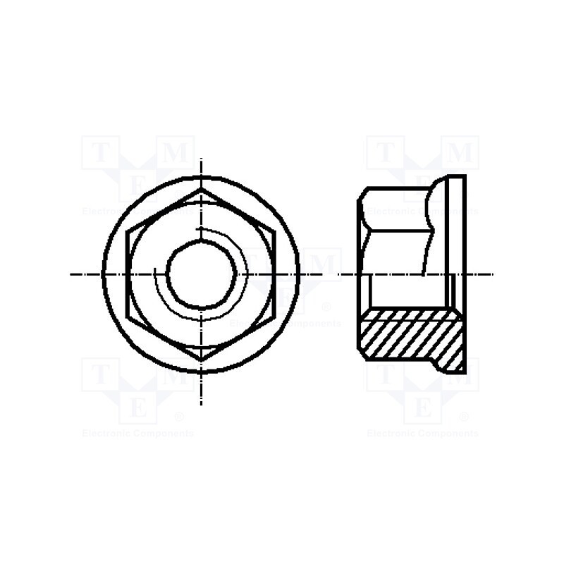 100 pcs x BOSSARD - 3092378 - Nut, with flange, hexagonal, M10, 1.5, steel, Plating: zinc, 15mm