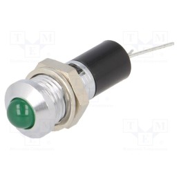 1 pcs x MENTOR - 2693.8381 - Indicator: LED, prominent, green, 24VDC, Ø8mm, for PCB, brass