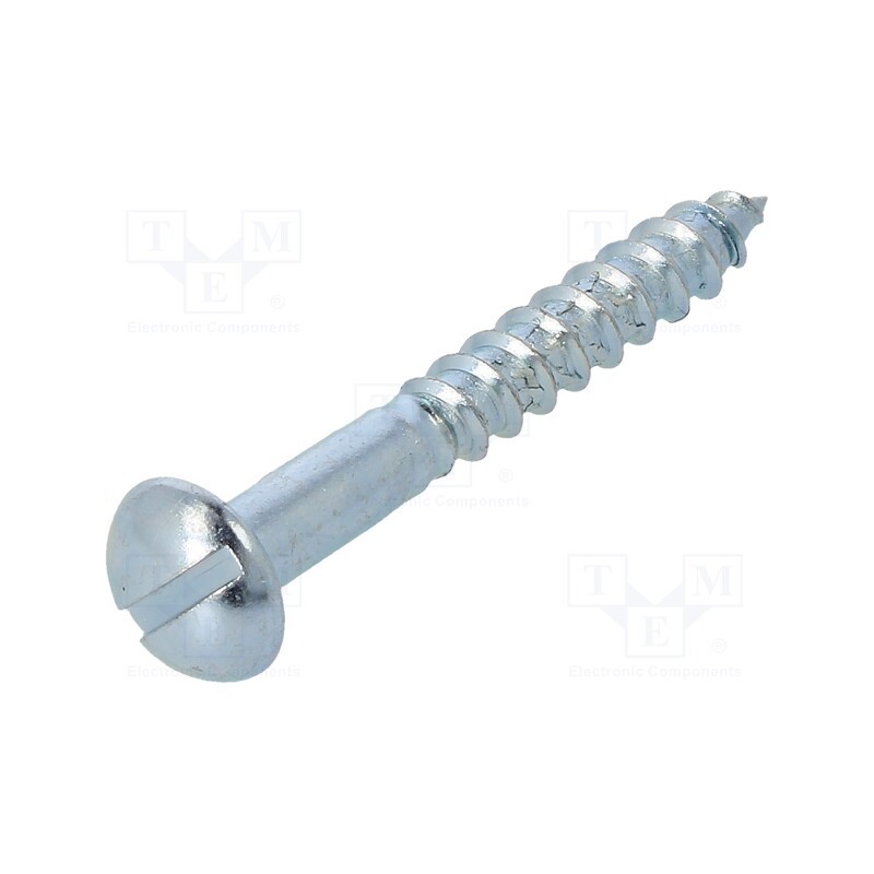 100 pcs x BOSSARD - 1069799 - Screw, for wood, 4x30, Head: button, slotted, 1mm, steel, zinc