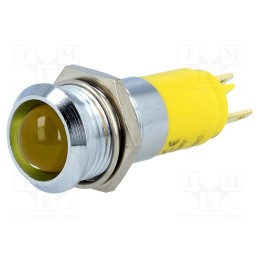 1 pcs x SIGNAL-CONSTRUCT - SMBD14124 - Indicator: LED, recessed, yellow, 24÷28VDC, Ø14.2mm, IP67, metal
