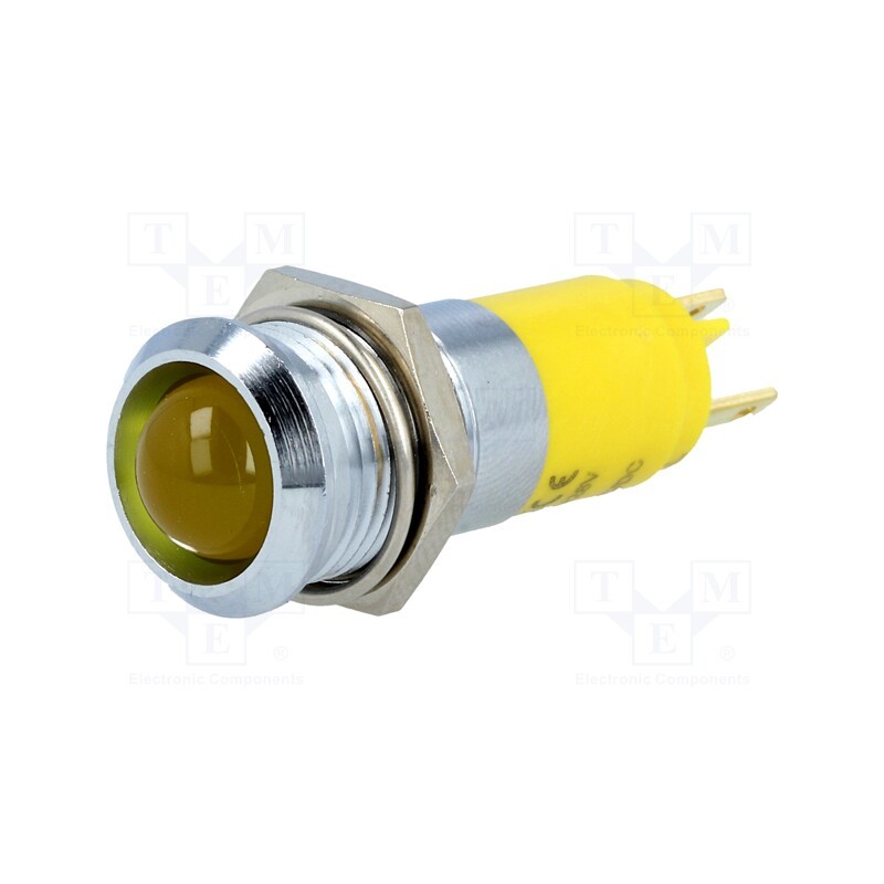 1 pcs x SIGNAL-CONSTRUCT - SMBD14124 - Indicator: LED, recessed, yellow, 24÷28VDC, Ø14.2mm, IP67, metal